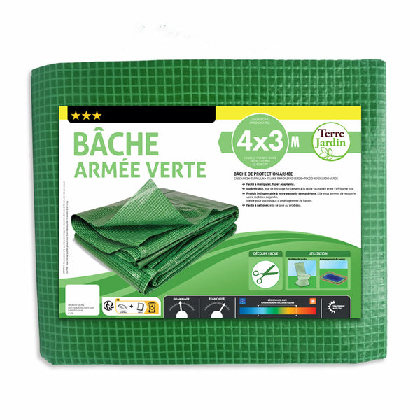 BÂCHE DE PROTECTION ARMÉE VERTE, Lot de 2 (6)