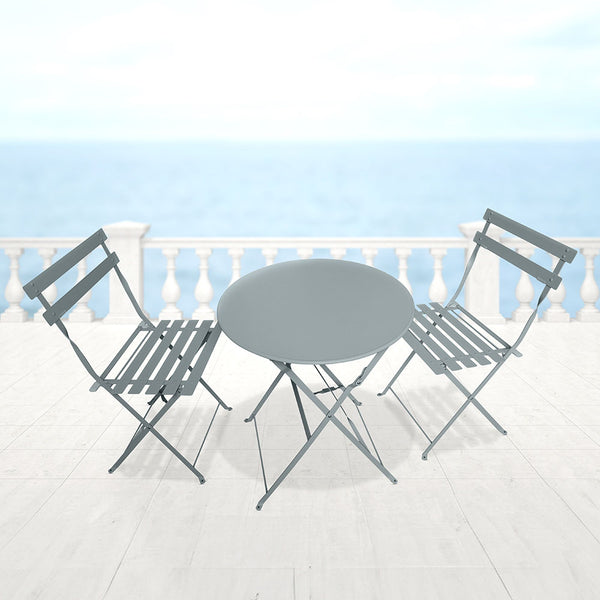 TABLE DE BISTROT RONDE ET 2 CHAISES (2)