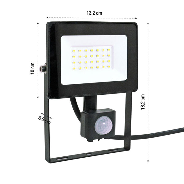 PROJECTEUR LED ÉLECTRIQUE 20W AVEC DÉTECTEUR (1)
