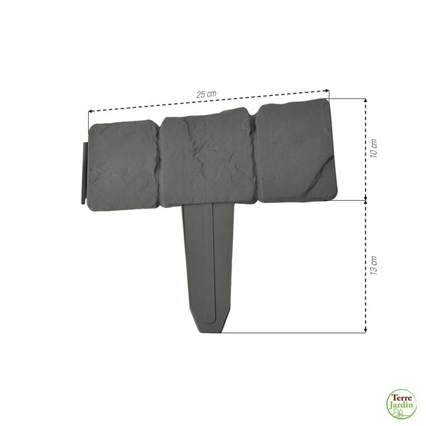 Bordures de jardin imitation pierre , Lot de 80 (1)