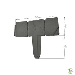 Bordures de jardin imitation pierre , Lot de 80 (1)