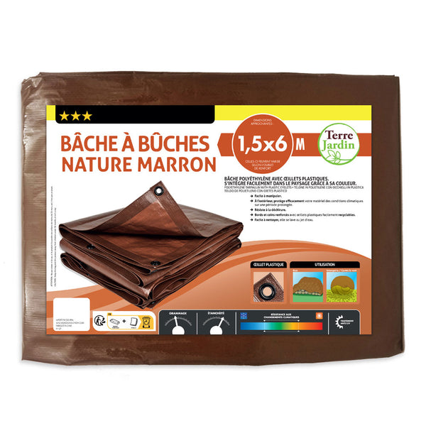 BÂCHE À BÛCHES MARRON (2)