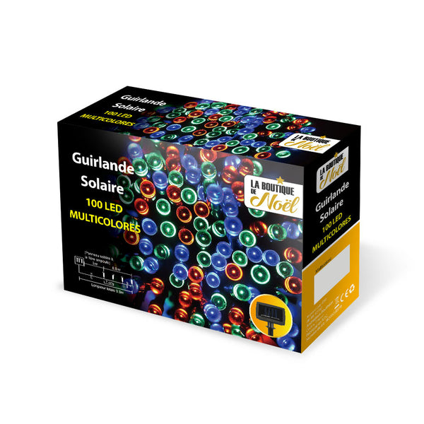 GUIRLANDE SOLAIRE 100 LED MULTICOLORE