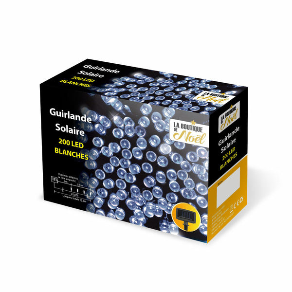 GUIRLANDE SOLAIRE 200 LED BLANC FROID