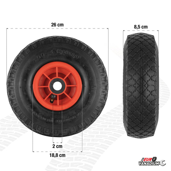 ROUE GONFLABLE AXE CENTRAL Ø 260 MM (2)