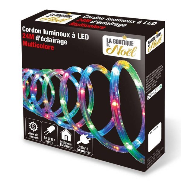 CORDON LUMINEUX ÉLECTRIQUE 24M MULTICOLORE