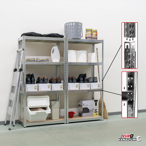 ÉTAGÈRE MÉTAL CHARGES LOURDES DOUBLE (4)