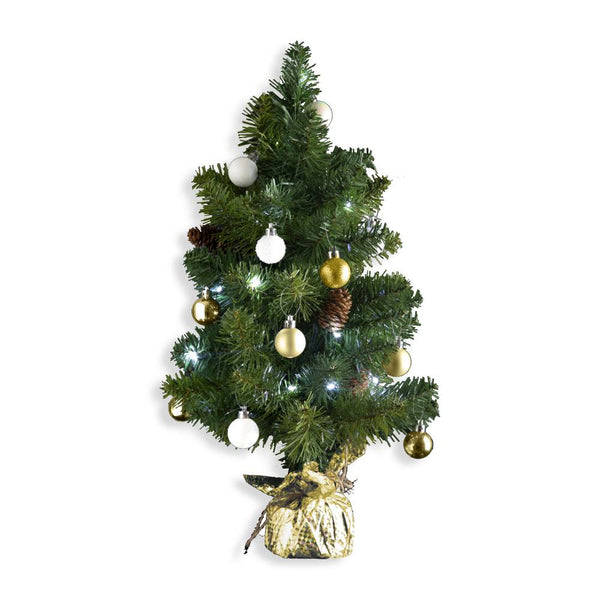 SAPIN DÉCORÉ AVEC GUIRLANDE CUIVRE 50 CM (3)