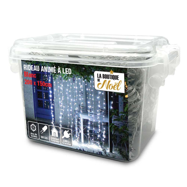RIDEAU LUMINEUX ÉLECTRIQUE (4) & RIDEAU LUMINEUX 150 X 200 CM - 300 LED BLANC