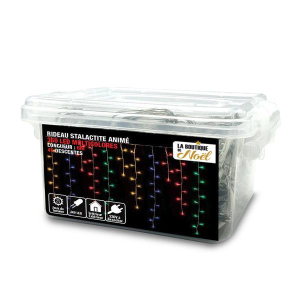 GUIRLANDE STALACTITES ÉLECTRIQUE (3) & GUIRLANDE STALACTITES 6M 360 LED MULTICOLORE