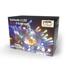 GUIRLANDE ÉLECTRIQUE BICOLORE (1) & GUIRLANDE BICOLORE 20M 200 LED