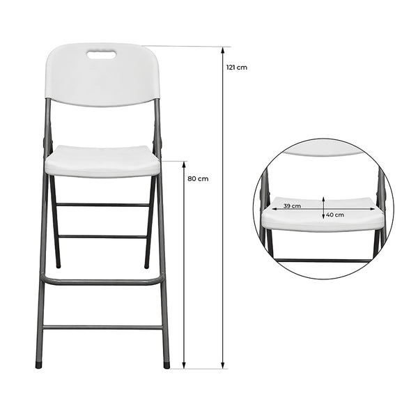 CHAISE HAUTE PLIANTE 45 X 79 X 121 CM BLANCHE (3)