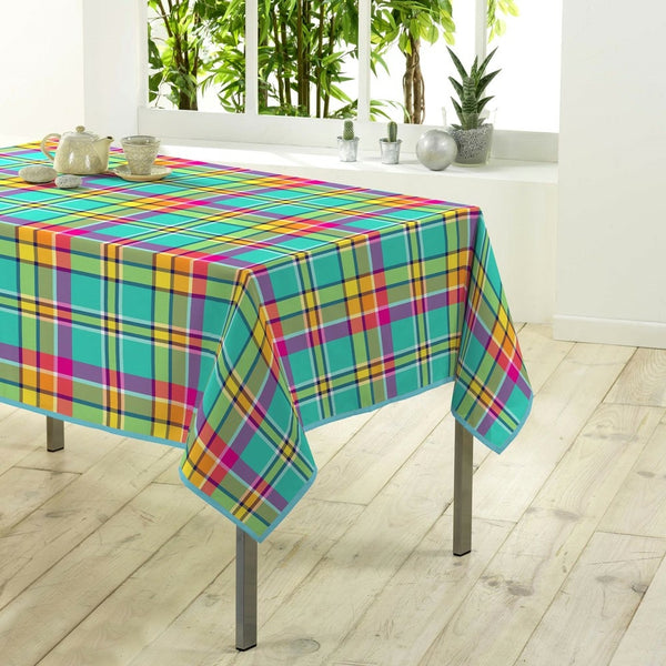 NAPPE ANTI-TACHE MADRAS RECTANGLE (3) & NAPPE ANTI-TACHE MADRAS RECTANGLE TURQUOISE