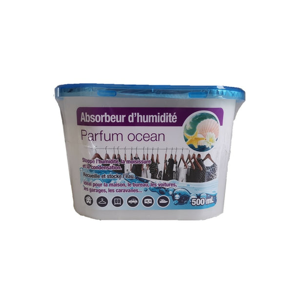 ABSORBEUR DÉSHUMIDIFICATEUR PARFUMÉ (3) & ABSORBEUR D'HUMIDITÉ 500 ML OCÉAN