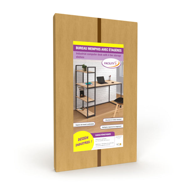 BUREAU MEMPHIS AVEC ÉTAGÈRES (2)