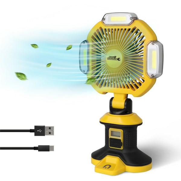 VENTILATEUR PROJECTEUR RECHARGEABLE COB 1500LM (2)