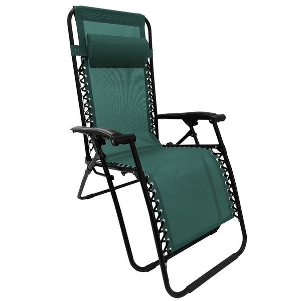 FAUTEUIL TRANSAT PLIANT VERT AVEC ACCOUDOIRS