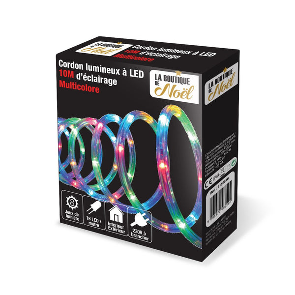 CORDON LUMINEUX ÉLECTRIQUE 10M MULTICOLORE