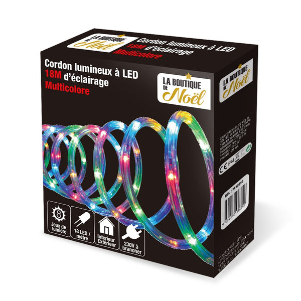 CORDON LUMINEUX ÉLECTRIQUE 18M MULTICOLORE