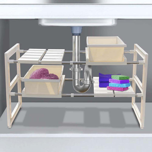 ETAGERE SOUS EVIER EXTENSIBLE AVEC 2 TIROIRS (3)