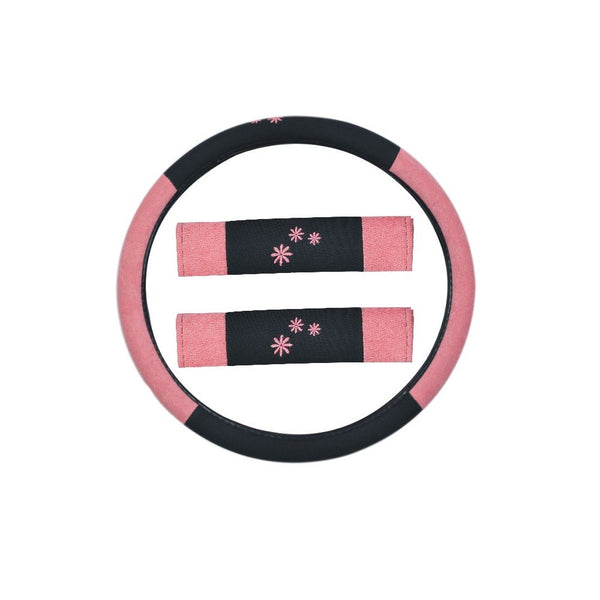 ENSEMBLE HOUSSES 16 PCS NOIR ET ROSE DAISY (1)