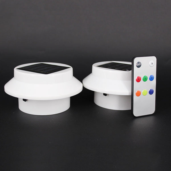 LAMPES DE GOUTTIERE SOLAIRES 3 LED COULEUR TELECOMMANDEES X2 (4)