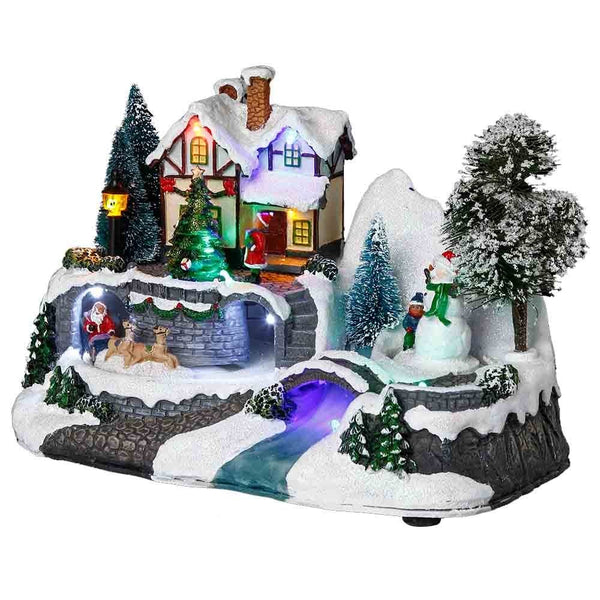 VDN A PILES MAISON AVEC BONHOMME DE NEIGE (1)