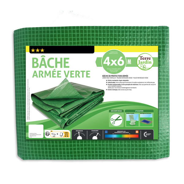 BÂCHE DE PROTECTION ARMÉE VERTE, Lot de 2 (5)