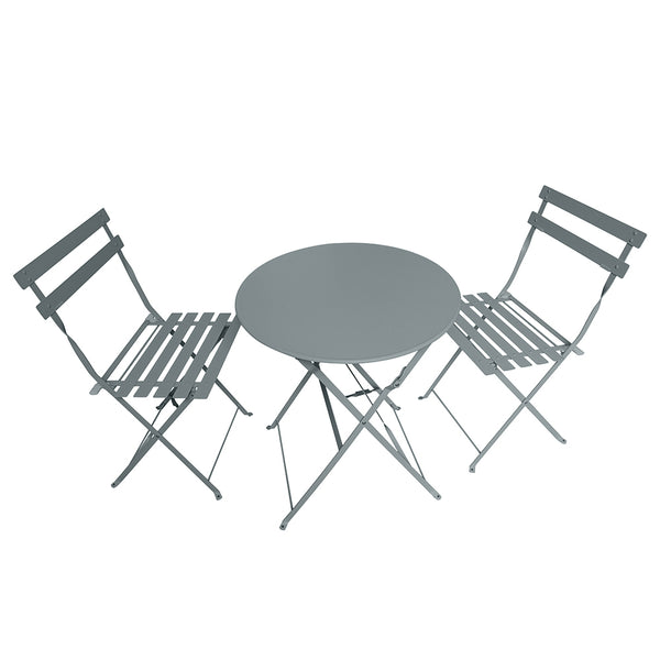 TABLE DE BISTROT RONDE ET 2 CHAISES & TABLE DE BISTROT ANTHRACITE RONDE ET 2 CHAISES