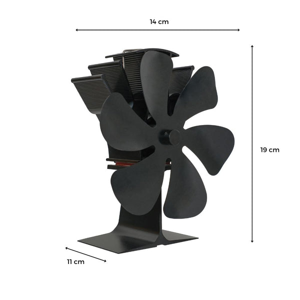 VENTILATEUR POELE A BOIS 6 PALES SANS ELECTRICITE 14 × 11 × 19 CM (3)