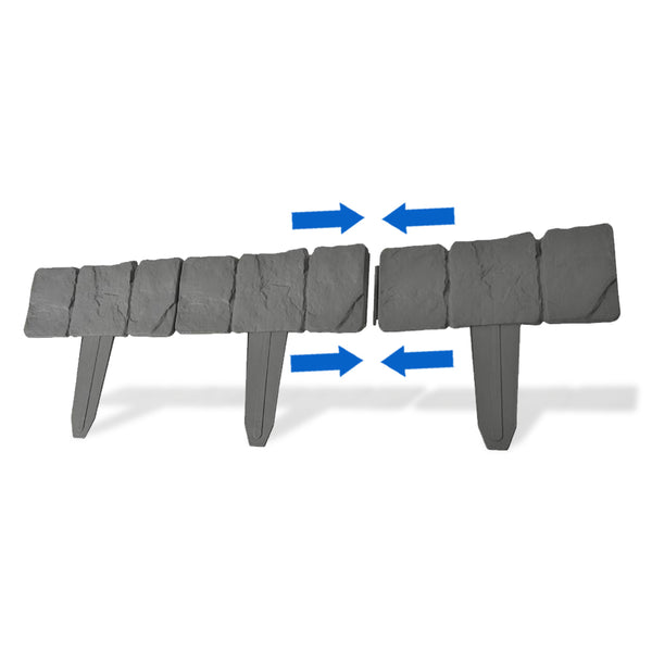 Bordures de jardin imitation pierre , Lot de 80 (2)