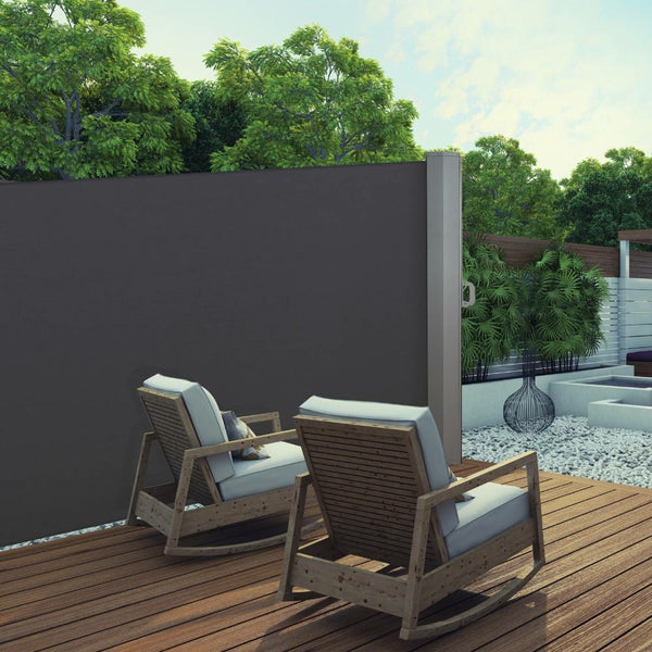 PARAVENT DOUBLE RÉTRACTABLE GRIS 6X1,6 M (2)