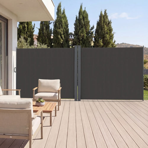 PARAVENT DOUBLE RÉTRACTABLE GRIS 6X1,6 M (1)