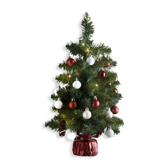 SAPIN DÉCORÉ AVEC GUIRLANDE CUIVRE 50 CM (1)