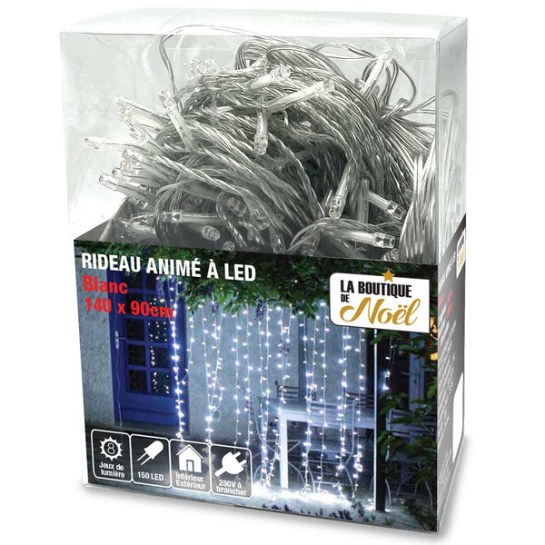 RIDEAU LUMINEUX ÉLECTRIQUE (2) & RIDEAU LUMINEUX 90 X 140 CM - 150 LED BLANC