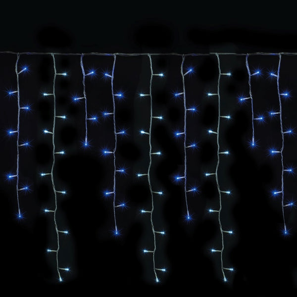 GUIRLANDE STALACTITES 4M 240 LED BLANC BLEU & GUIRLANDE STALACTITES 6M 360 LED BLANC BLEU