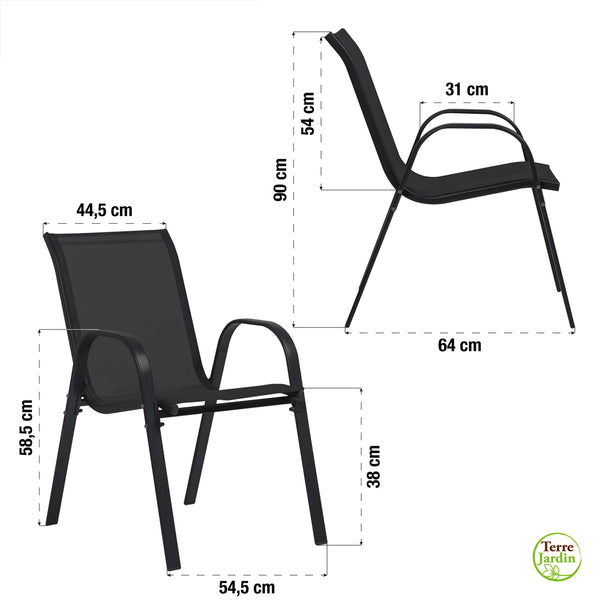 CHAISES TEXTILÈNE EMPILABLES X6 (14) & CHAISES TEXTILÈNE EMPILABLES NOIR X6 (5)