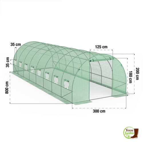 SERRE DE JARDIN TUNNEL 3 X 8 M (1)