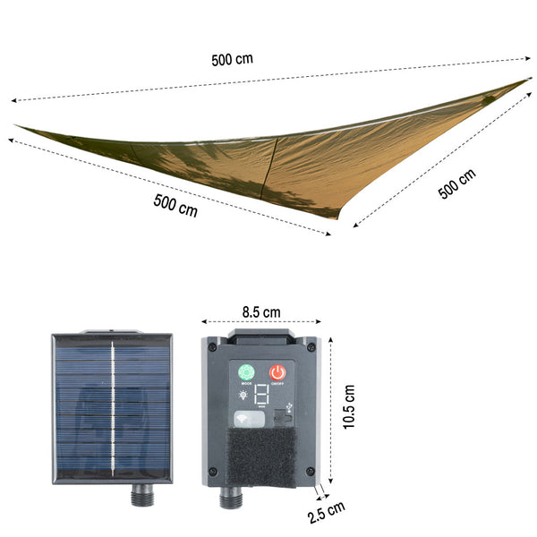 VOILE D'OMBRAGE LUMINEUX SOLAIRE 5 X 5 X 5 M (2)