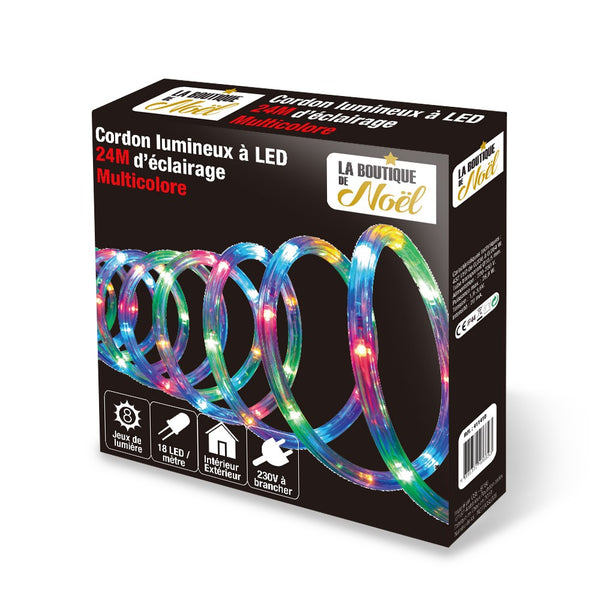CORDON LUMINEUX ÉLECTRIQUE 40M MULTICOLORE
