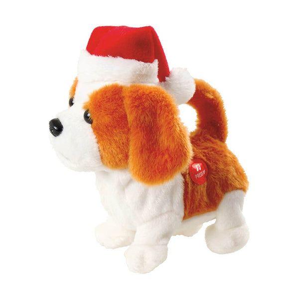 PELUCHE AUTOMATE CHIEN DE NOËL À PILES