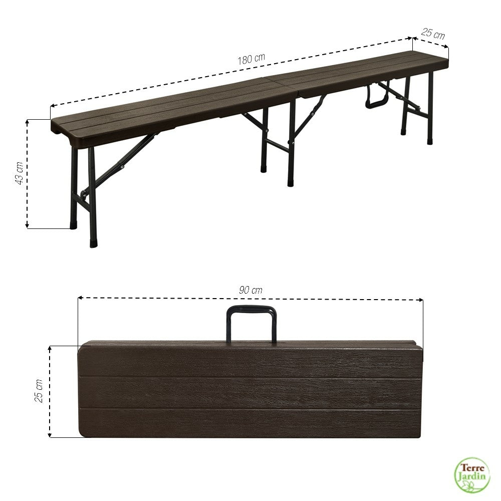 Banc en bois pliant