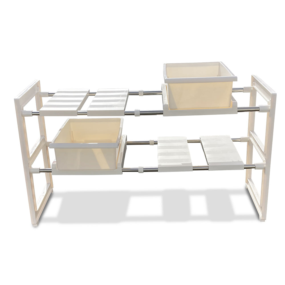 ETAGERE SOUS EVIER EXTENSIBLE AVEC 2 TIROIRS