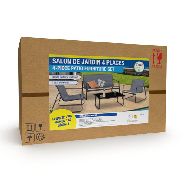 SALON DE JARDIN TEXTILÈNE 4 PLACES (3)